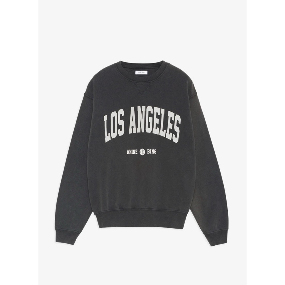 Anine Bing “Ramona” sweatshirt Los Angeles in washed black, size small